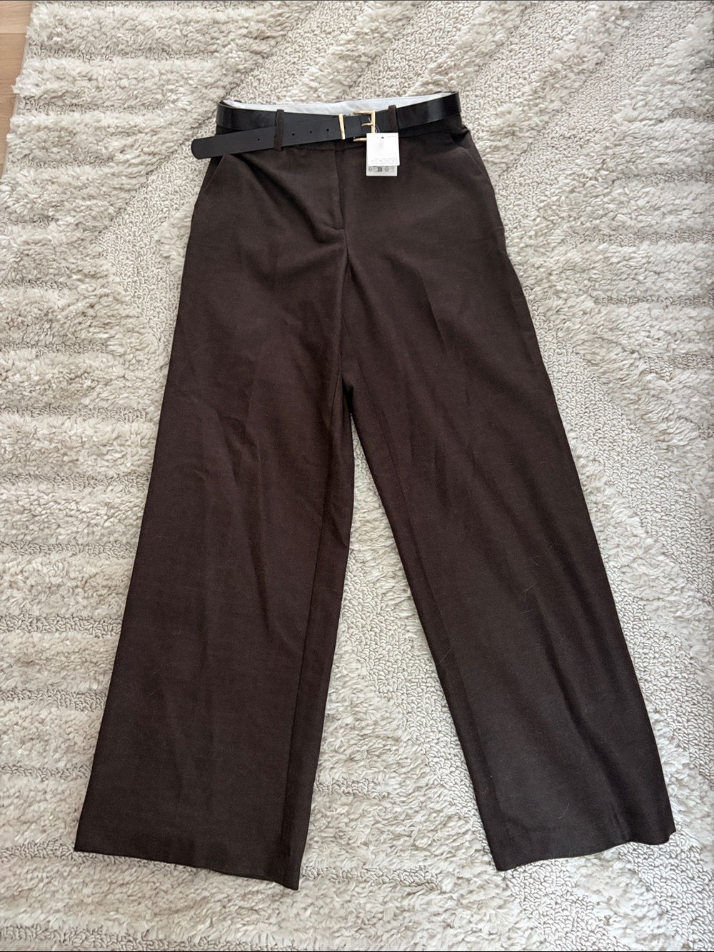 Wide-Leg Women's Dress Pants in Dark Brown